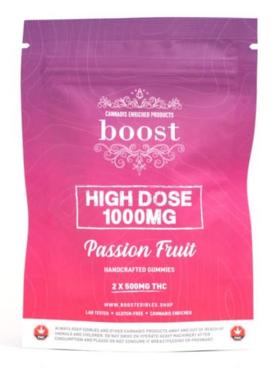 1000mg THC Passion Fruit Gummies (Boost Edibles)