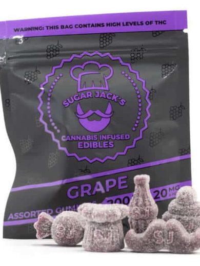 200mg THC Assorted Grape Gummies (Sugar Jack’s)