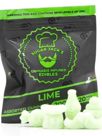 200mg THC Assorted Lime Gummies (Sugar Jack’s)