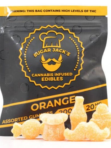 200mg THC Assorted Orange Gummies (Sugar Jack’s)
