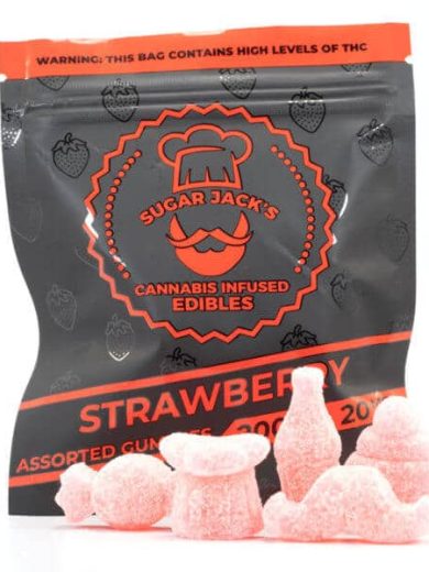 200mg THC Assorted Strawberry Gummies (Sugar Jack’s)