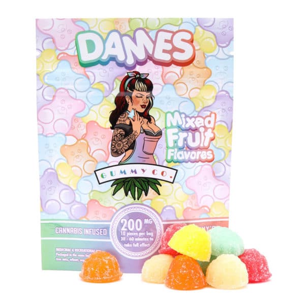 200mg THC Mixed Fruit Gummies (Dames)