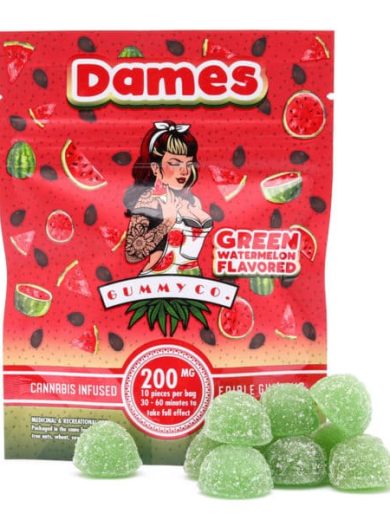 200mg THC Watermelon Gummies (Dames)