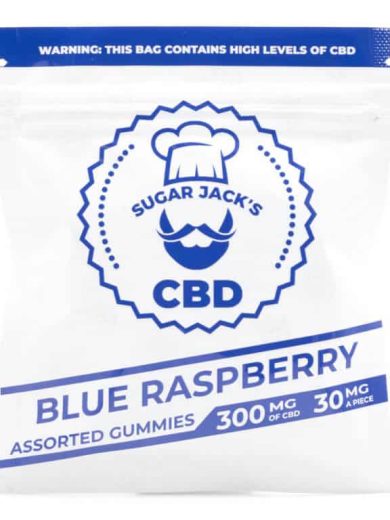 300mg CBD Assorted Blue Raspberry Gummies (Sugar Jack’s)