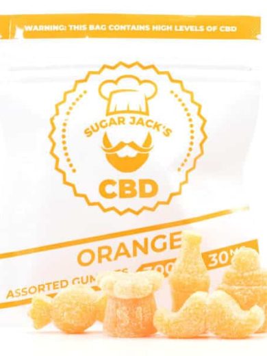 300mg CBD Assorted Orange Gummies (Sugar Jack’s)