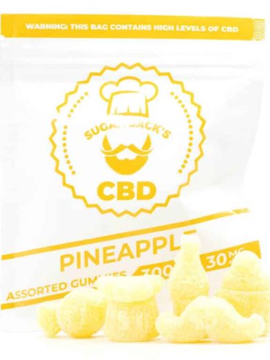 300mg CBD Assorted Pineapple Gummies (Sugar Jack’s)
