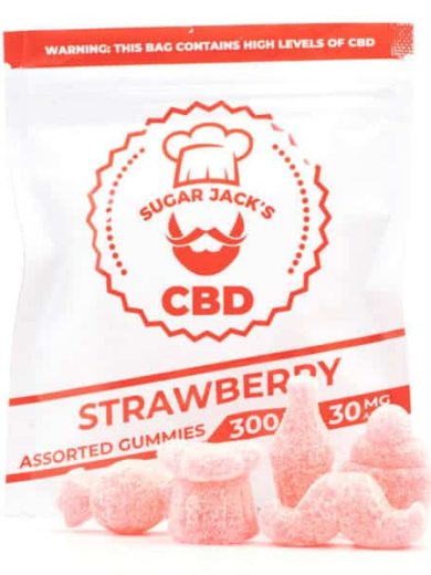 300mg CBD Assorted Strawberry Gummies (Sugar Jack’s)