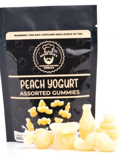 500mg THC Peach Yogurt Gummies (Sugar Jack’s)