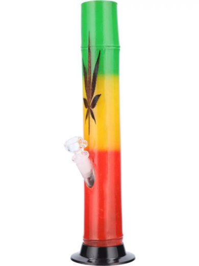 Bamboo Design Bong with Glass Bowl Downstem | 13 Inch