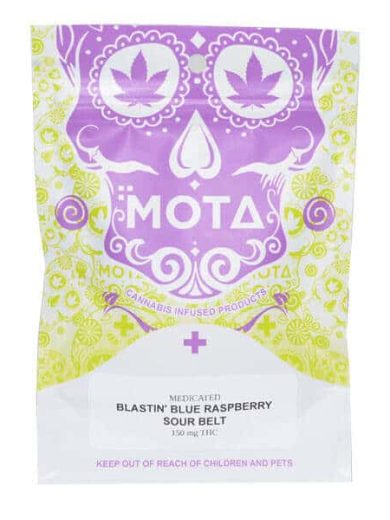 Blastin Blue Raspberry Sour Belts 150mg THC (Mota)