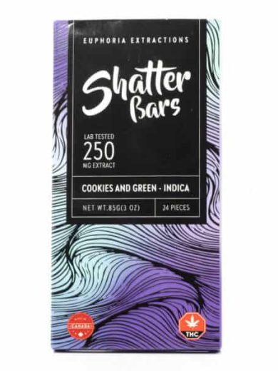 Indica Cookies & Green Shatter Bar (Euphoria Extractions)