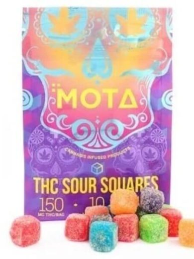 Medicated Sour Squares 150mg THC (Mota)