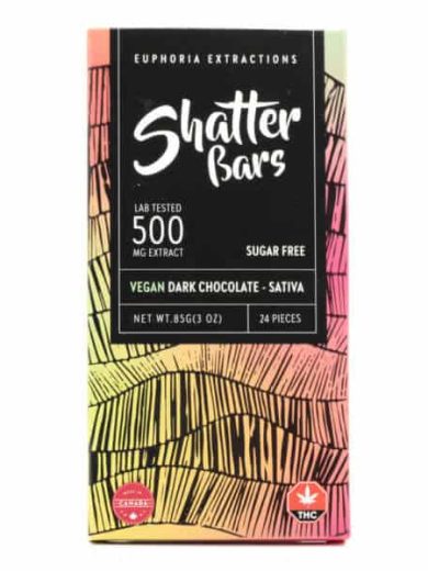 Sativa Vegan Dark Chocolate Shatter Bar (Euphoria Extractions)