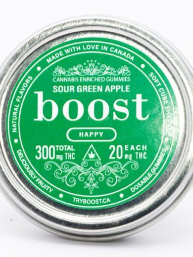 Sour Green Apple 300mg THC Cubes (Boost Edibles)